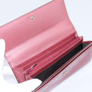 GUCCI GG Canvas Long Wallet Leather Pink Gold Tone 251861 Auth 209169-14