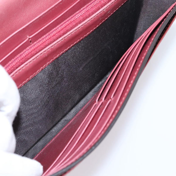 GUCCI GG Canvas Long Wallet Leather Pink Gold Tone 251861 Auth 209169
