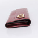 GUCCI GG Canvas Long Wallet Leather Pink Gold Tone 251861 Auth 209169-5