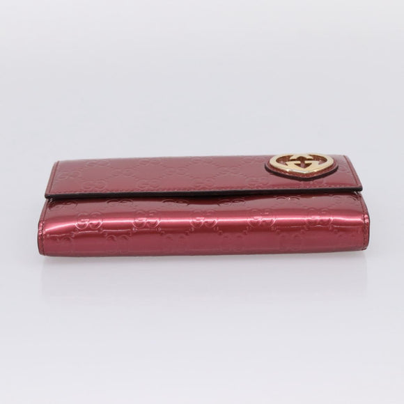 GUCCI GG Canvas Long Wallet Leather Pink Gold Tone 251861 Auth 209169