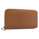 HERMES Azap Long Silk In Long Wallet Leather Brown Silver Auth 209171-1