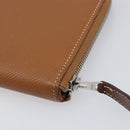 HERMES Azap Long Silk In Long Wallet Leather Brown Silver Auth 209171-10