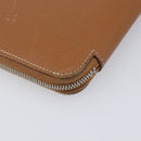 HERMES Azap Long Silk In Long Wallet Leather Brown Silver Auth 209171-11
