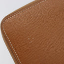 HERMES Azap Long Silk In Long Wallet Leather Brown Silver Auth 209171-12
