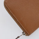 HERMES Azap Long Silk In Long Wallet Leather Brown Silver Auth 209171-13