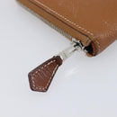 HERMES Azap Long Silk In Long Wallet Leather Brown Silver Auth 209171-14