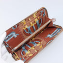 HERMES Azap Long Silk In Long Wallet Leather Brown Silver Auth 209171-15