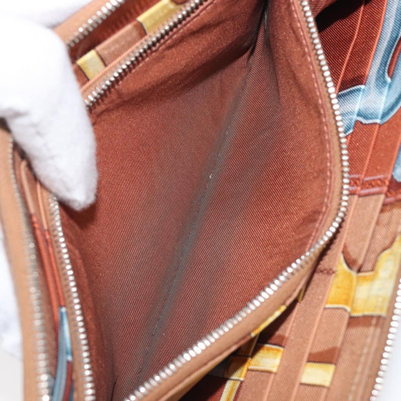HERMES Azap Long Silk In Long Wallet Leather Brown Silver Auth 209171