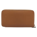 HERMES Azap Long Silk In Long Wallet Leather Brown Silver Auth 209171-3
