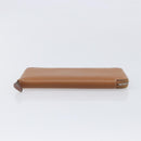 HERMES Azap Long Silk In Long Wallet Leather Brown Silver Auth 209171-7