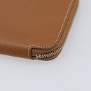 HERMES Azap Long Silk In Long Wallet Leather Brown Silver Auth 209171-8