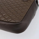 Bally Quilted ChainShoulder Pouch Leather Brown Gold Tone Auth 209174A-16