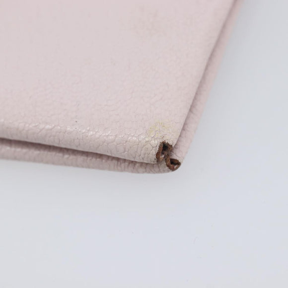 HERMES Calvi Duo Coin Purse Leather Pink Silver Auth 209175