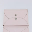 HERMES Calvi Duo Coin Purse Leather Pink Silver Auth 209175-16