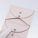 HERMES Calvi Duo Coin Purse Leather Pink Silver Auth 209175-21