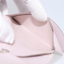 HERMES Calvi Duo Coin Purse Leather Pink Silver Auth 209175-22