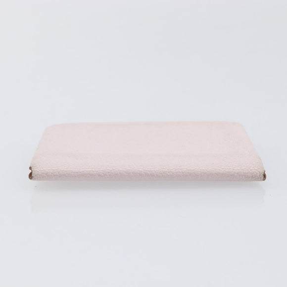 HERMES Calvi Duo Coin Purse Leather Pink Silver Auth 209175