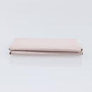 HERMES Calvi Duo Coin Purse Leather Pink Silver Auth 209175-7