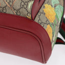 GUCCI GG Supreme Web Sherry Line Backpack PVC Beige Gold 427042 Auth 209176M-14