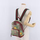 GUCCI GG Supreme Web Sherry Line Backpack PVC Beige Gold 427042 Auth 209176M-28