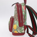 GUCCI GG Supreme Web Sherry Line Backpack PVC Beige Gold 427042 Auth 209176M-4