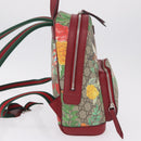 GUCCI GG Supreme Web Sherry Line Backpack PVC Beige Gold 427042 Auth 209176M-5