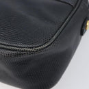 Salvatore Ferragamo Shoulder Bag Leather Navy Gold Tone Auth 209178-11