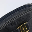 Salvatore Ferragamo Shoulder Bag Leather Navy Gold Tone Auth 209178-17