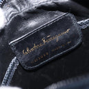 Salvatore Ferragamo Shoulder Bag Leather Navy Gold Tone Auth 209178-19
