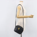 Salvatore Ferragamo Shoulder Bag Leather Navy Gold Tone Auth 209178-24