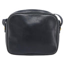Salvatore Ferragamo Shoulder Bag Leather Navy Gold Tone Auth 209178-3