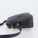 Salvatore Ferragamo Shoulder Bag Leather Navy Gold Tone Auth 209178-5
