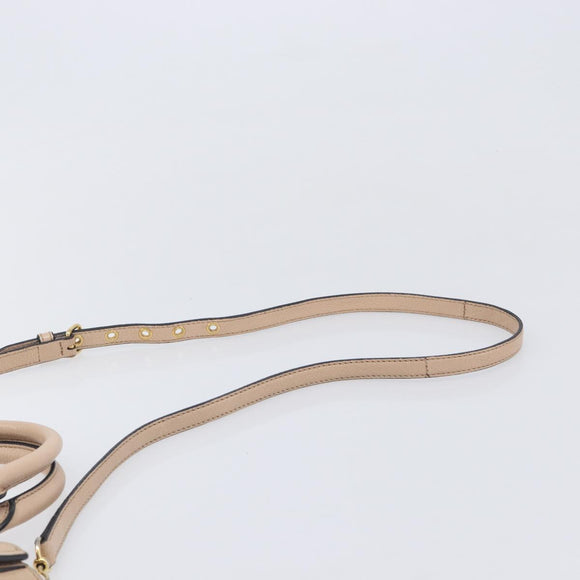 Miu Miu Madras Hand Bag Leather 2way Pink Gold Tone Auth 209180A