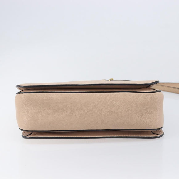 Miu Miu Madras Hand Bag Leather 2way Pink Gold Tone Auth 209180A