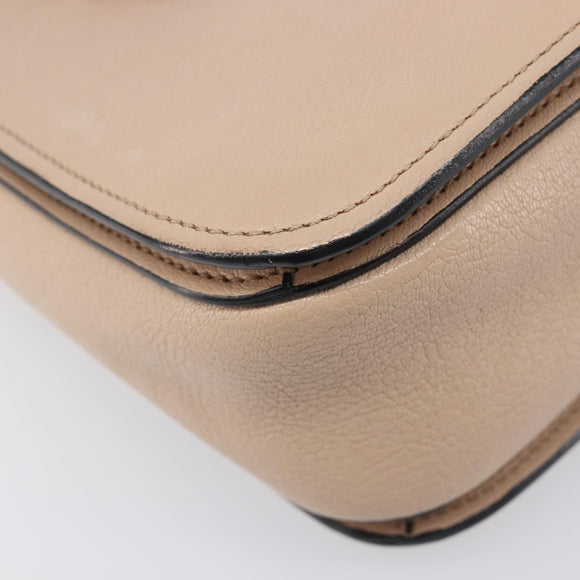 Miu Miu Madras Hand Bag Leather 2way Pink Gold Tone Auth 209180A