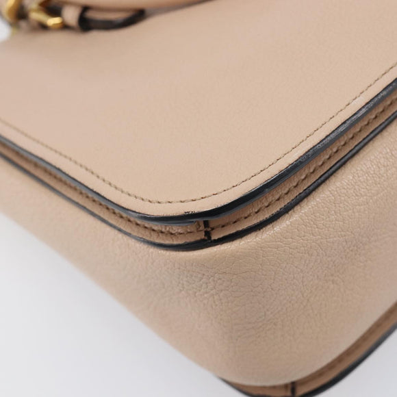 Miu Miu Madras Hand Bag Leather 2way Pink Gold Tone Auth 209180A