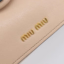 Miu Miu Madras Hand Bag Leather 2way Pink Gold Tone Auth 209180A-18