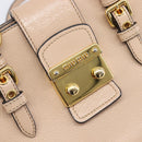 Miu Miu Madras Hand Bag Leather 2way Pink Gold Tone Auth 209180A-20