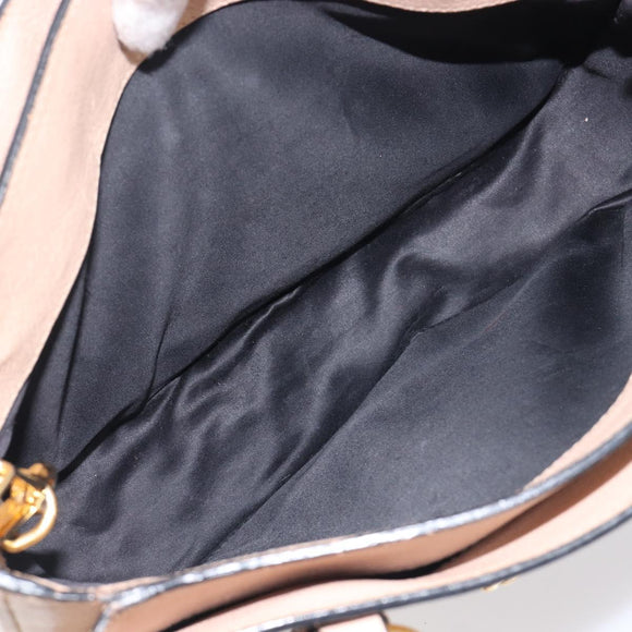 Miu Miu Madras Hand Bag Leather 2way Pink Gold Tone Auth 209180A