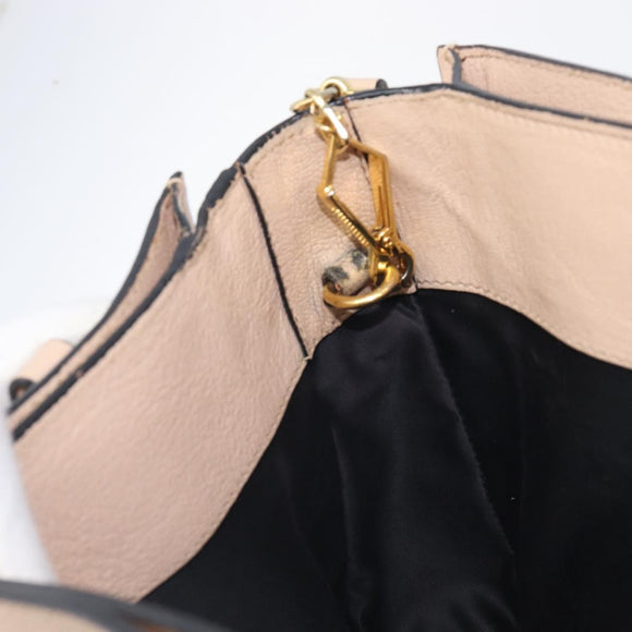 Miu Miu Madras Hand Bag Leather 2way Pink Gold Tone Auth 209180A