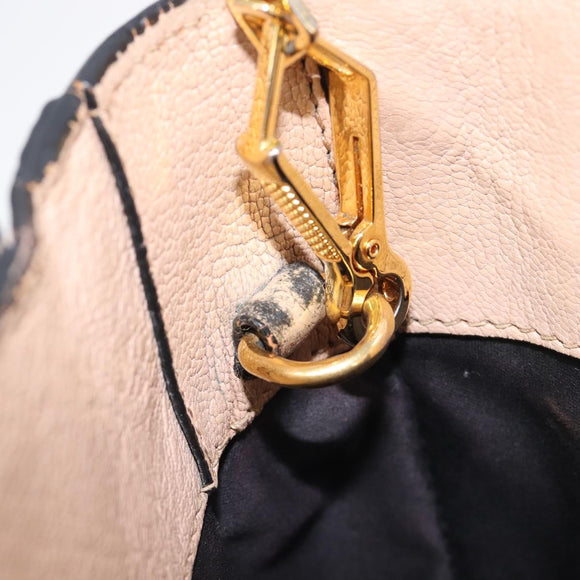 Miu Miu Madras Hand Bag Leather 2way Pink Gold Tone Auth 209180A