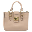Miu Miu Madras Hand Bag Leather 2way Pink Gold Tone Auth 209180A-2