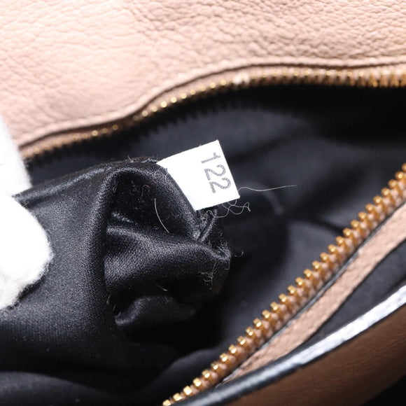 Miu Miu Madras Hand Bag Leather 2way Pink Gold Tone Auth 209180A