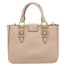 Miu Miu Madras Hand Bag Leather 2way Pink Gold Tone Auth 209180A-3