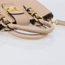 Miu Miu Madras Hand Bag Leather 2way Pink Gold Tone Auth 209180A-7