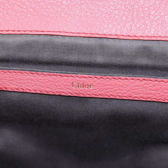 Chloe Hand Bag Leather 2way Pink Gold Tone Auth 209182A