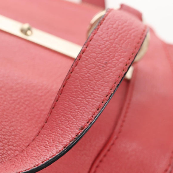 Chloe Hand Bag Leather 2way Pink Gold Tone Auth 209182A