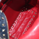 Valentino Studs Backpack Leather Navy Gold Tone Auth 209184-21