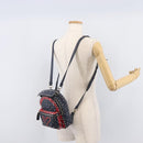 Valentino Studs Backpack Leather Navy Gold Tone Auth 209184-27
