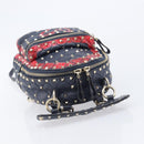 Valentino Studs Backpack Leather Navy Gold Tone Auth 209184-6